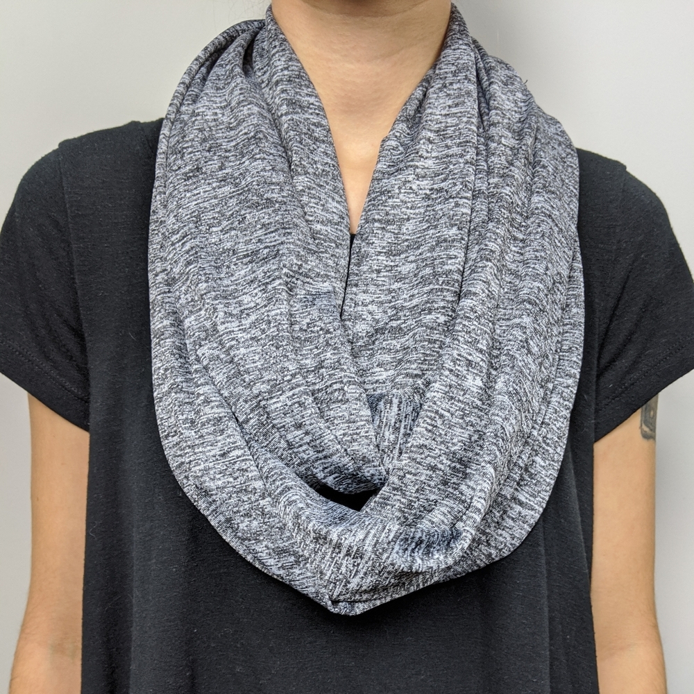 Gray athletic infinity scarf